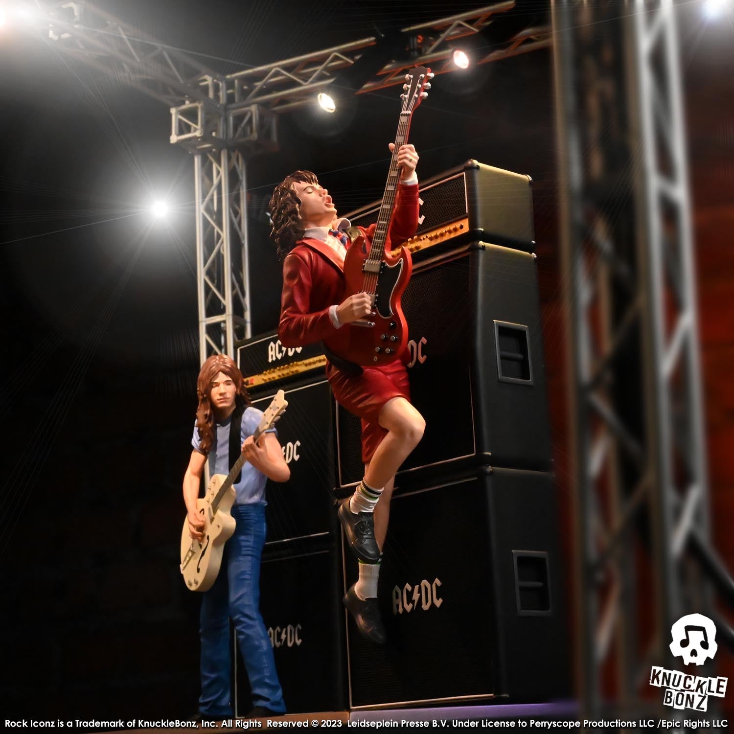 NEW - KnuckleBonz AC/DC Angus and Malcolm Young Rock Iconz Ltd. Edition Statues Drop for pre-sale.